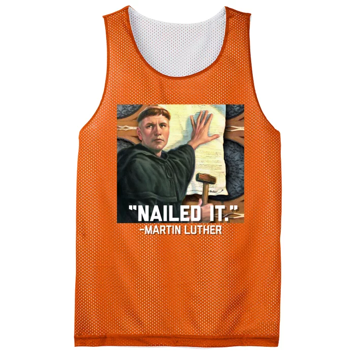 Funny Martin Luther Nailed It Graphic Design Mesh Reversible Basketball Jersey Tank