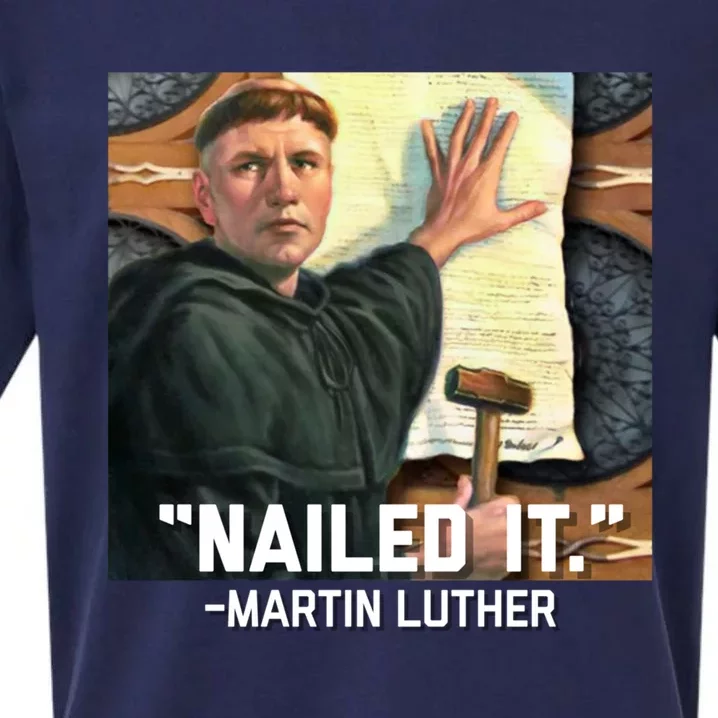 Funny Martin Luther Nailed It Graphic Design Sueded Cloud Jersey T-Shirt