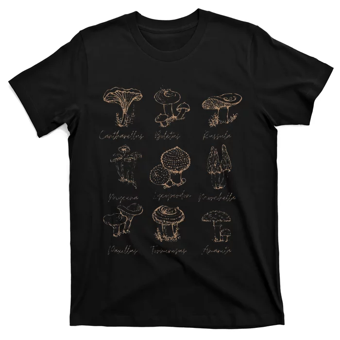 Fungi Mushroom Lover Mycology Vintage Goth Style T-Shirt