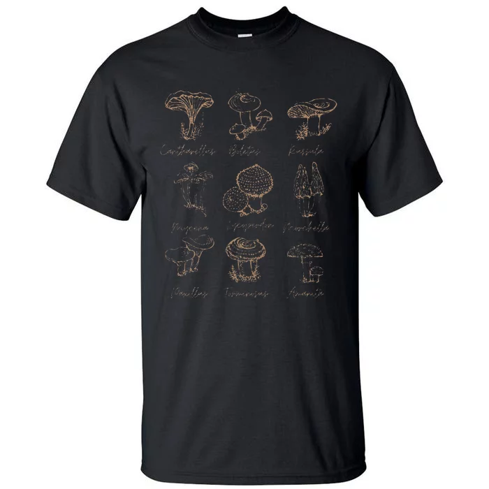 Fungi Mushroom Lover Mycology Vintage Goth Style Tall T-Shirt