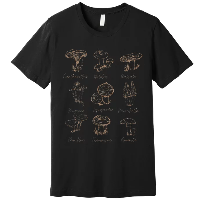 Fungi Mushroom Lover Mycology Vintage Goth Style Premium T-Shirt