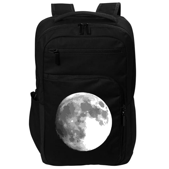 Full Moon Luna Astronomy Space Galaxy Stars Impact Tech Backpack