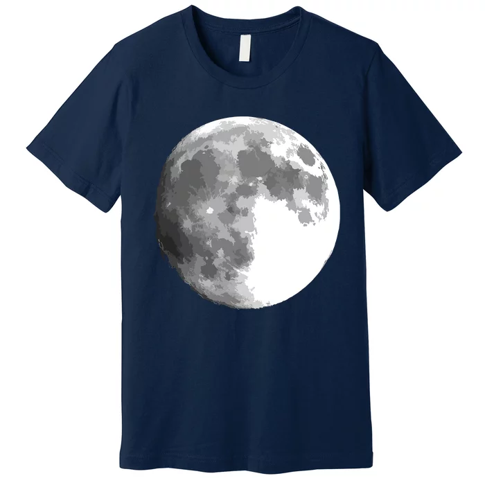 Full Moon Luna Astronomy Space Galaxy Stars Premium T-Shirt