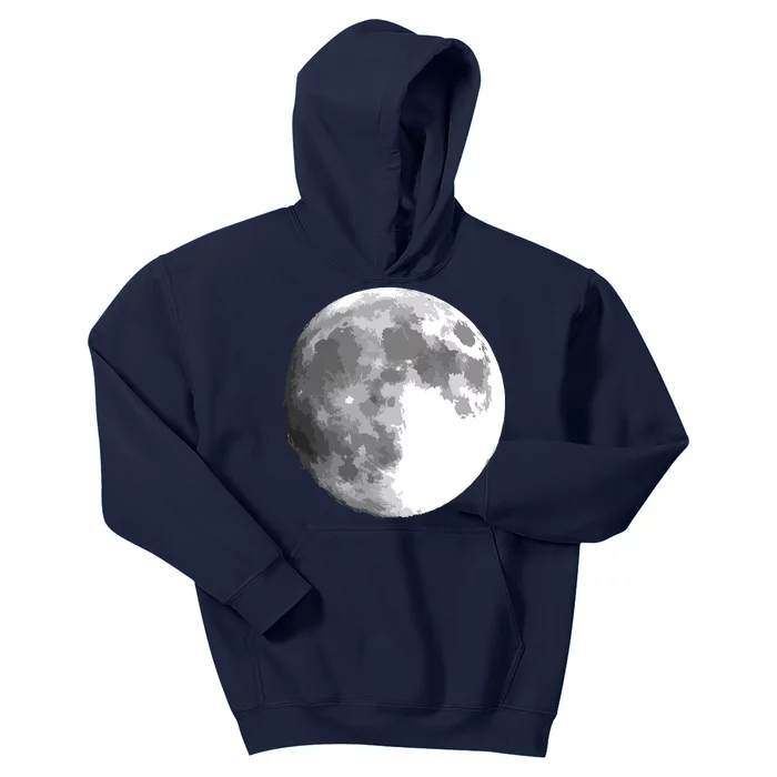 Full Moon Luna Astronomy Space Galaxy Stars Kids Hoodie