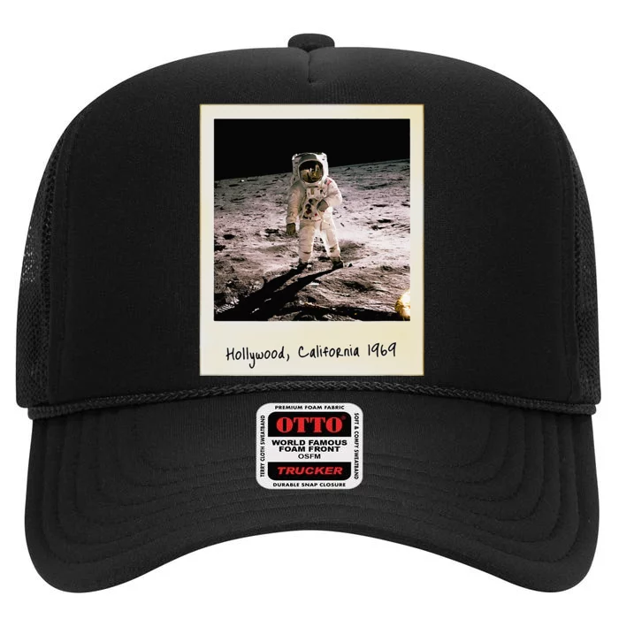 Fake Moon Landing Conspiracy High Crown Mesh Trucker Hat