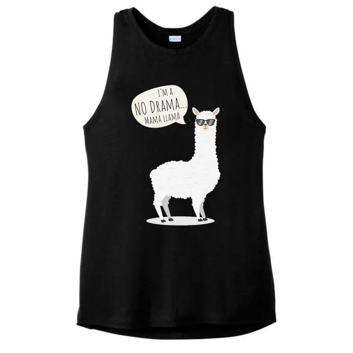 Funny Mama Llama No Drama Alpaca Ladies Tri-Blend Wicking Tank