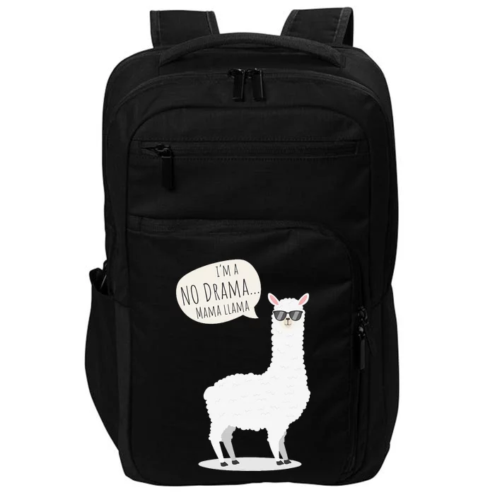 Funny Mama Llama No Drama Alpaca Impact Tech Backpack