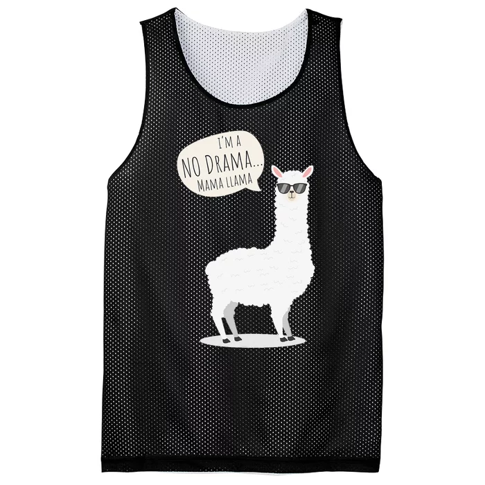 Funny Mama Llama No Drama Alpaca Mesh Reversible Basketball Jersey Tank