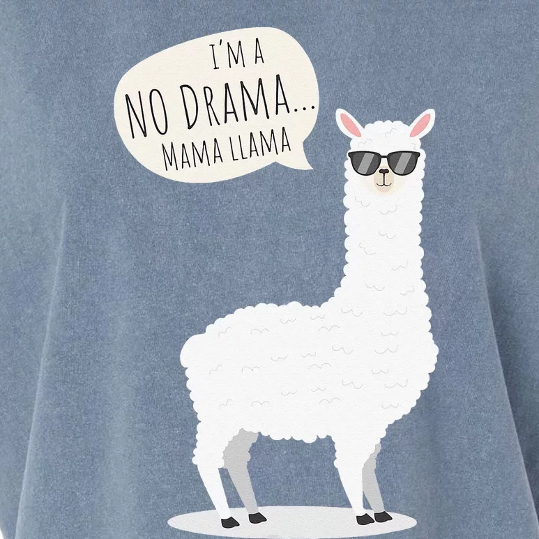 Funny Mama Llama No Drama Alpaca Garment-Dyed Women's Muscle Tee