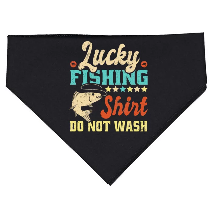 Funny My Lucky Fishing dad USA-Made Doggie Bandana