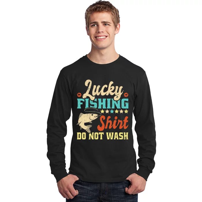 Funny My Lucky Fishing dad Long Sleeve Shirt