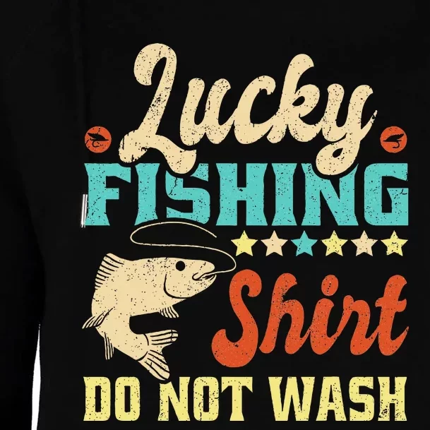 Funny My Lucky Fishing dad Womens Funnel Neck Pullover Hood