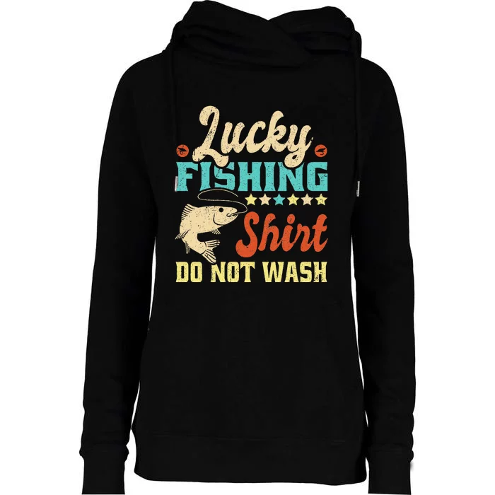 Funny My Lucky Fishing dad Womens Funnel Neck Pullover Hood