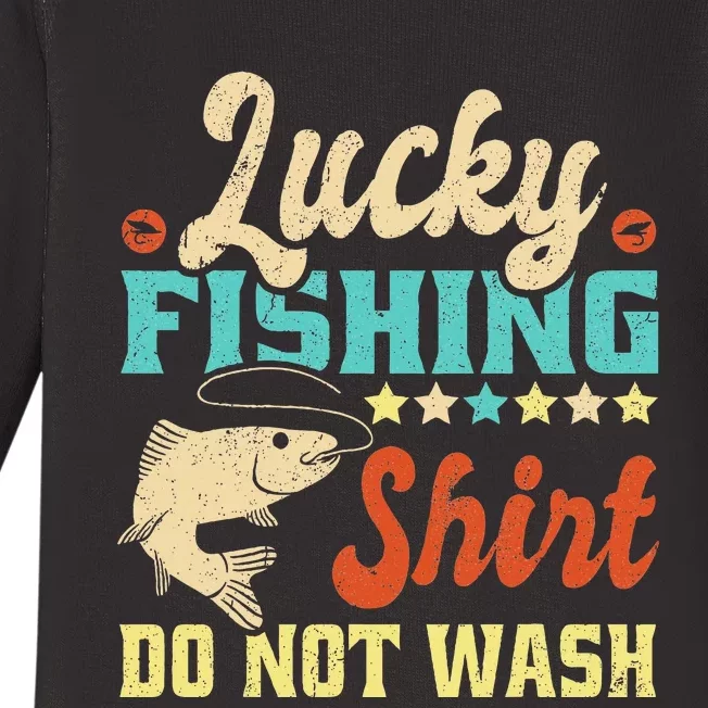 Funny My Lucky Fishing dad Baby Long Sleeve Bodysuit