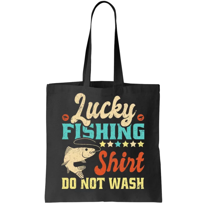 Funny My Lucky Fishing dad Tote Bag