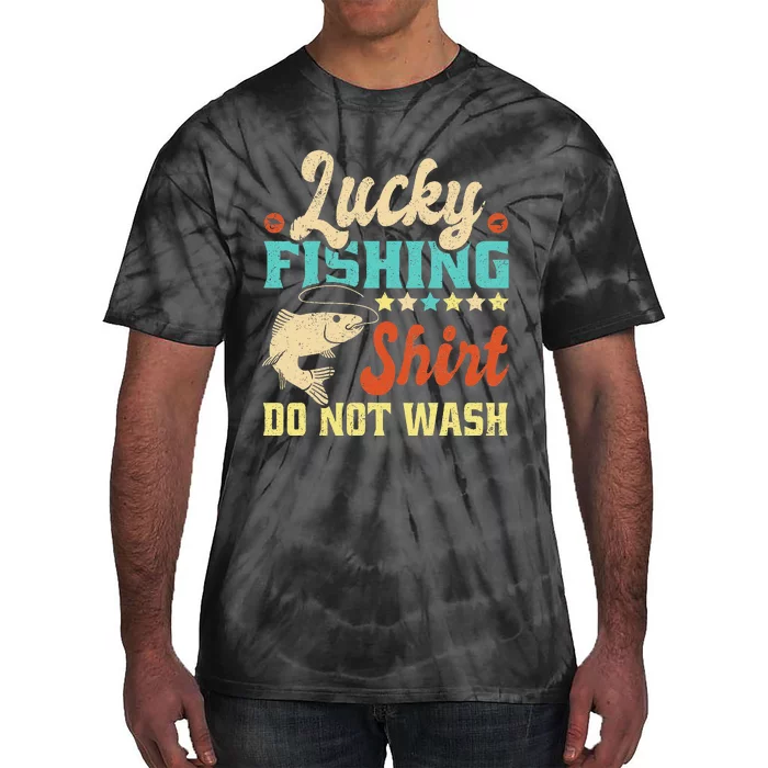 Funny My Lucky Fishing dad Tie-Dye T-Shirt