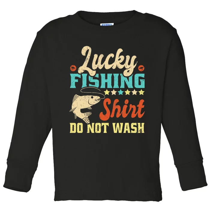 Funny My Lucky Fishing dad Toddler Long Sleeve Shirt