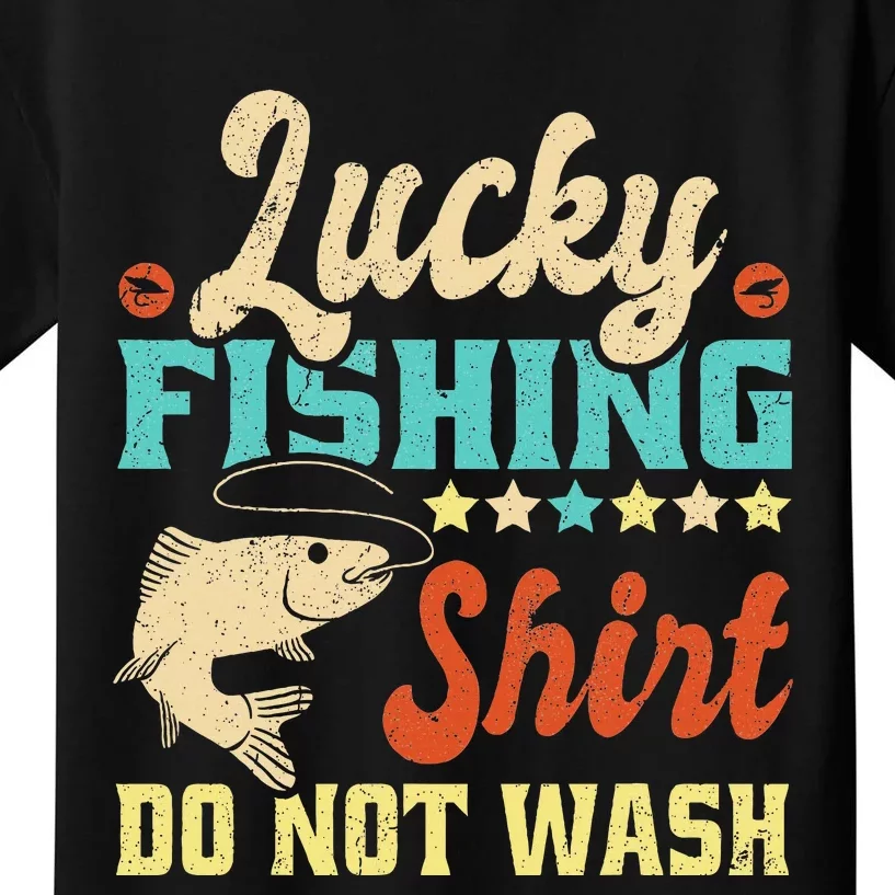 Funny My Lucky Fishing dad Kids T-Shirt