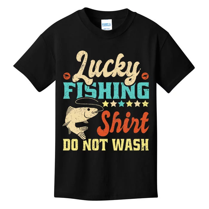 Funny My Lucky Fishing dad Kids T-Shirt