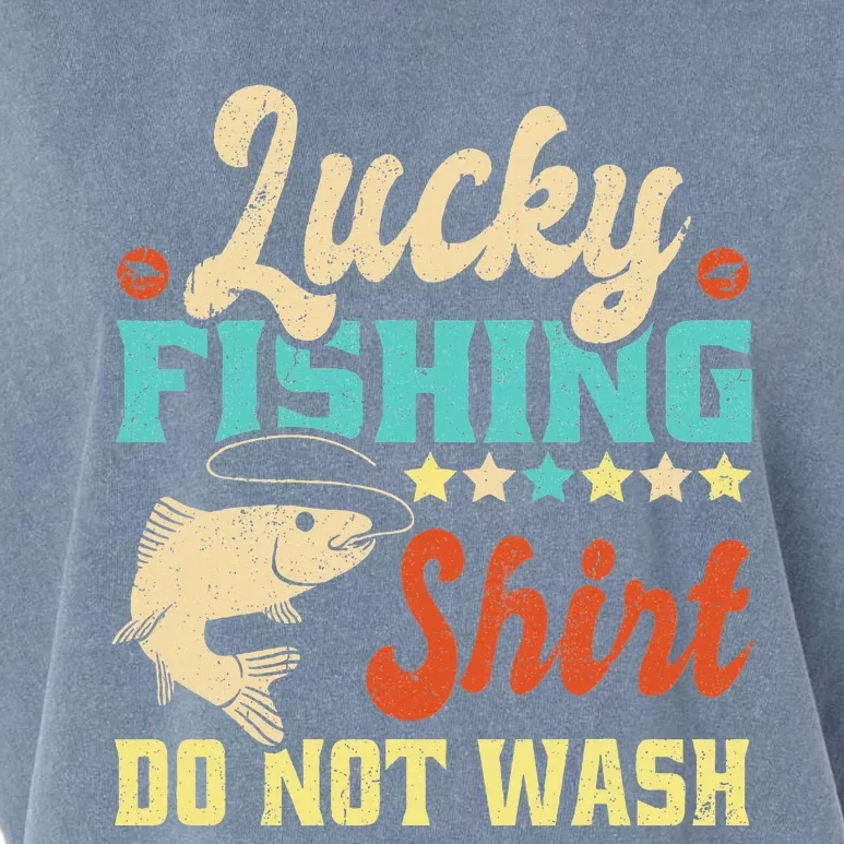 Funny My Lucky Fishing dad Garment-Dyed Women's Muscle Tee