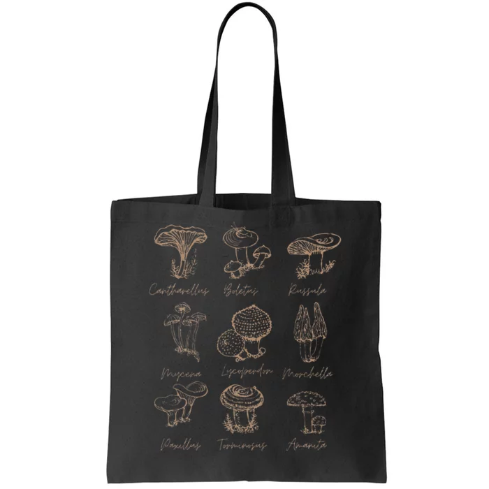 Fungi Mushroom Lover Mycology Vintage Goth Style Tote Bag