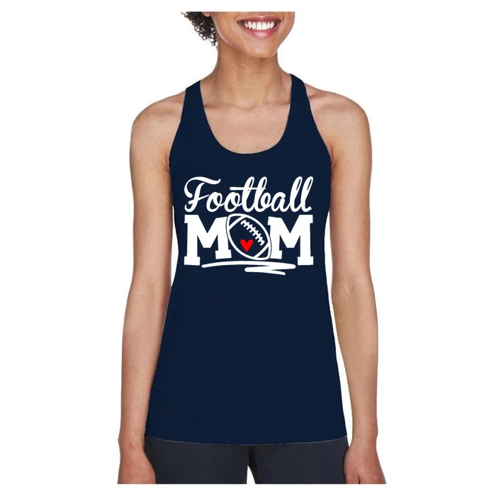 Football Mom Leopard Football Love Football Player Women's Racerback Tank