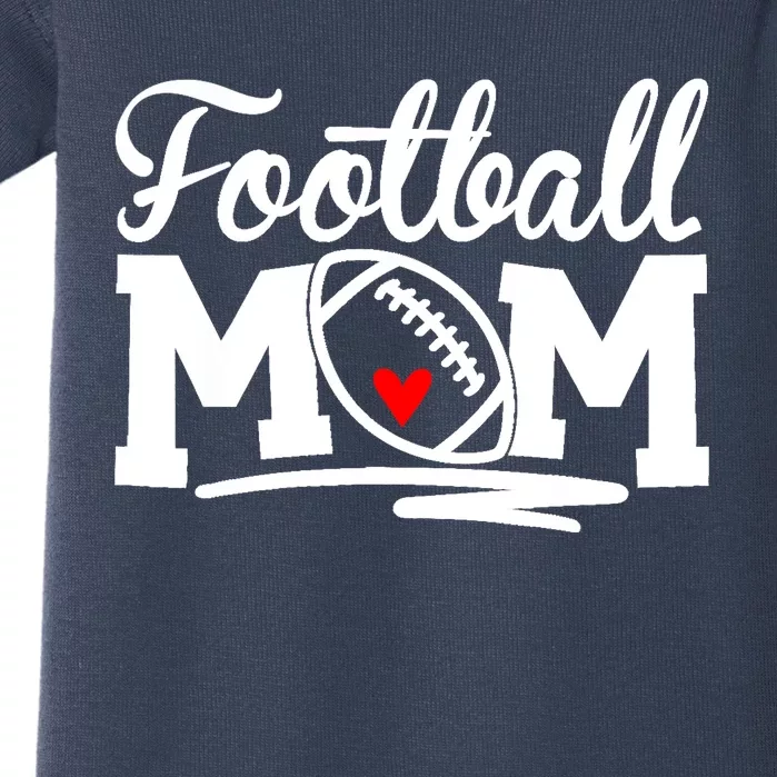 Football Mom Leopard Football Love Football Player Baby Bodysuit