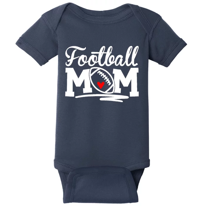 Football Mom Leopard Football Love Football Player Baby Bodysuit