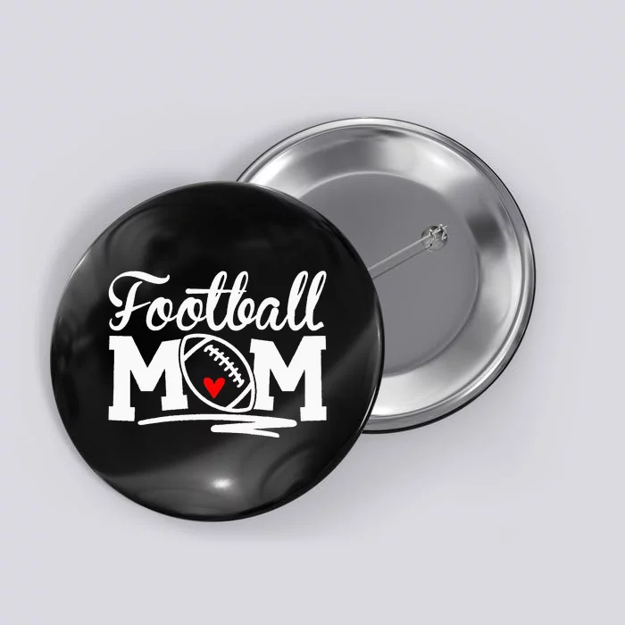 Football Mom Leopard Football Love Football Player Button