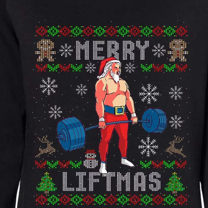 Funny Merry Liftmas Ugly Christmas Workout Powerlifting Womens California Wash Sweatshirt