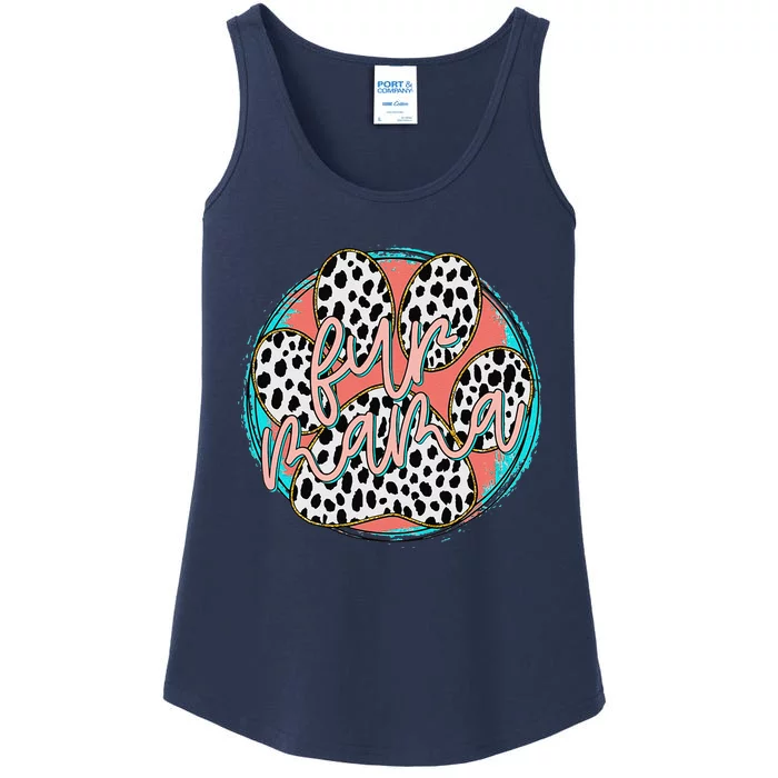 Fur Mom Leopard Dog Lover Cute Funny Pregnancy Ladies Essential Tank