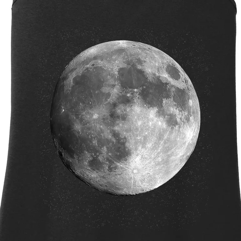 Full Moon Luna Astronomy Space Galaxy Stars Ladies Essential Tank