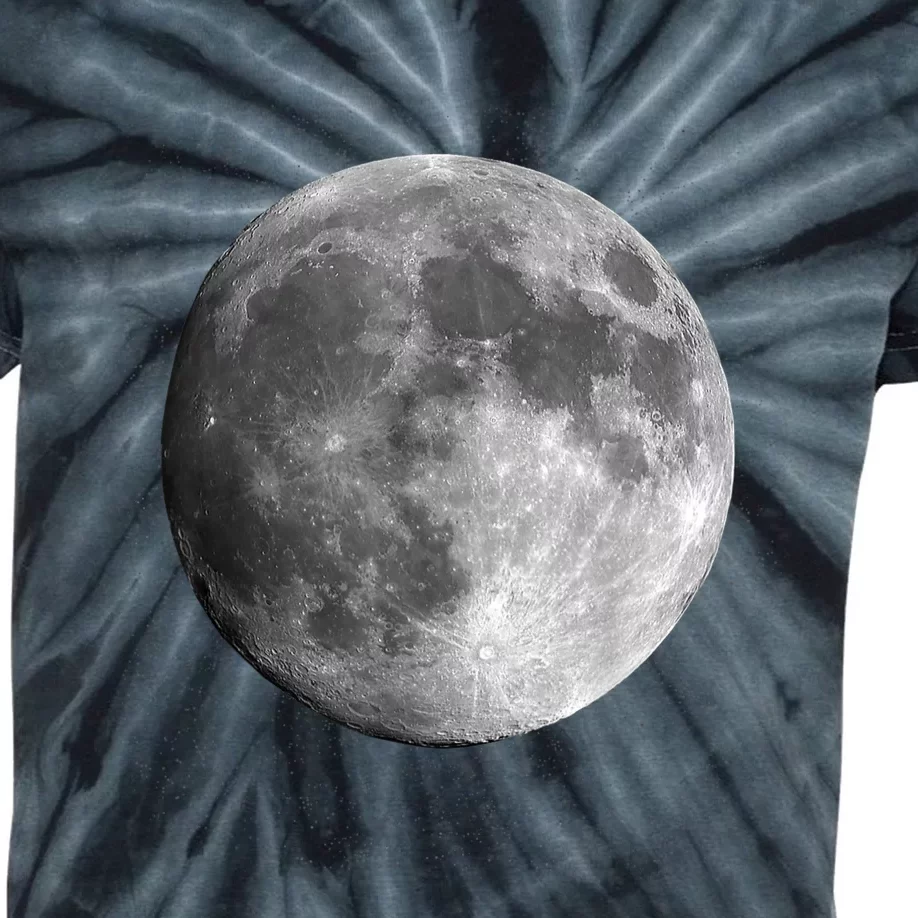 Full Moon Luna Astronomy Space Galaxy Stars Kids Tie-Dye T-Shirt