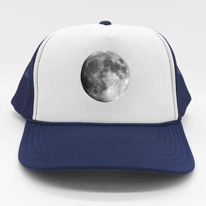 Full Moon Luna Astronomy Space Galaxy Stars Trucker Hat