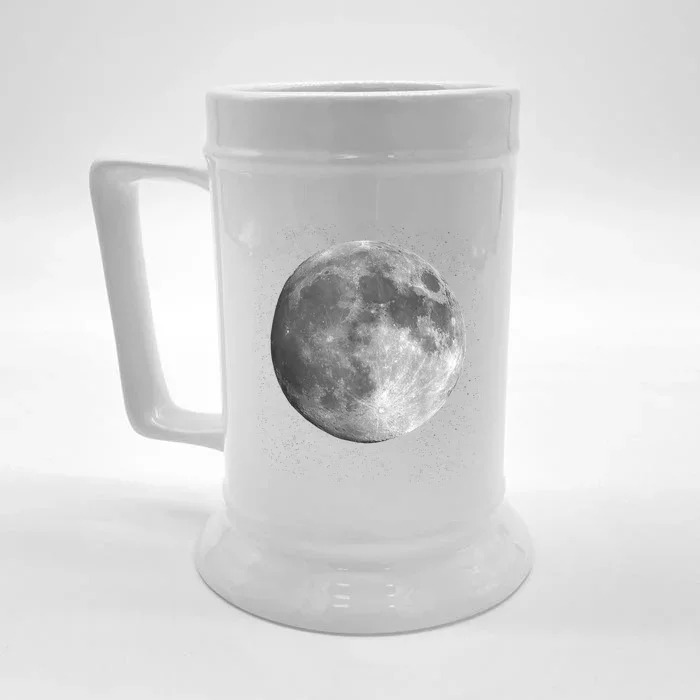 Full Moon Luna Astronomy Space Galaxy Stars Front & Back Beer Stein