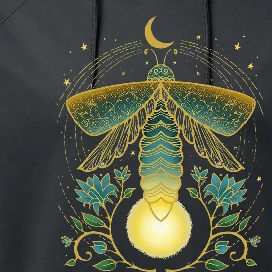 Firefly Magical Lunar Mystical Design For Nature Lovers Performance Fleece Hoodie