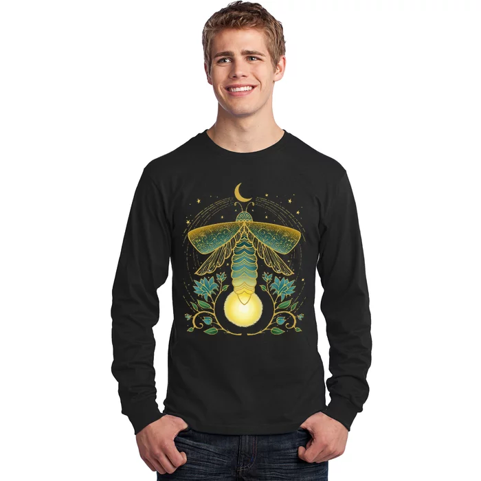 Firefly Magical Lunar Mystical Design For Nature Lovers Long Sleeve Shirt