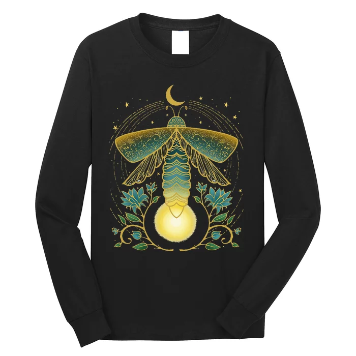 Firefly Magical Lunar Mystical Design For Nature Lovers Long Sleeve Shirt