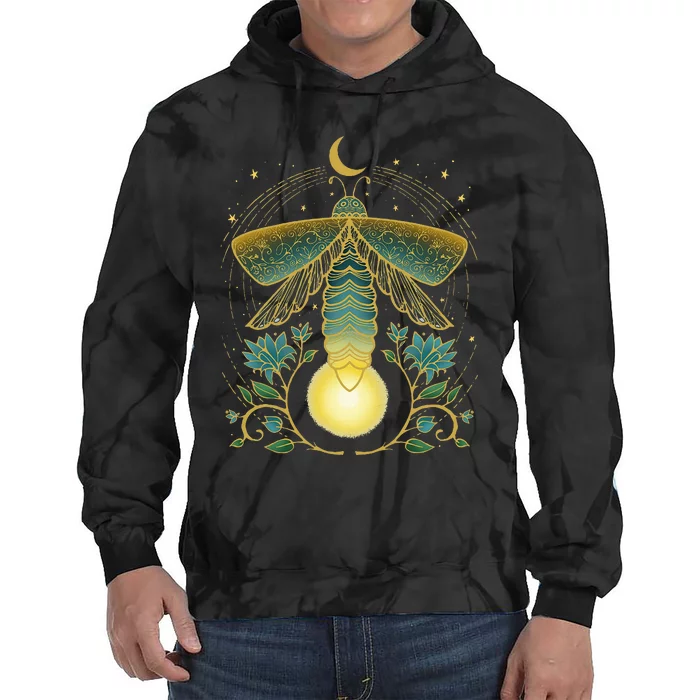 Firefly Magical Lunar Mystical Design For Nature Lovers Tie Dye Hoodie