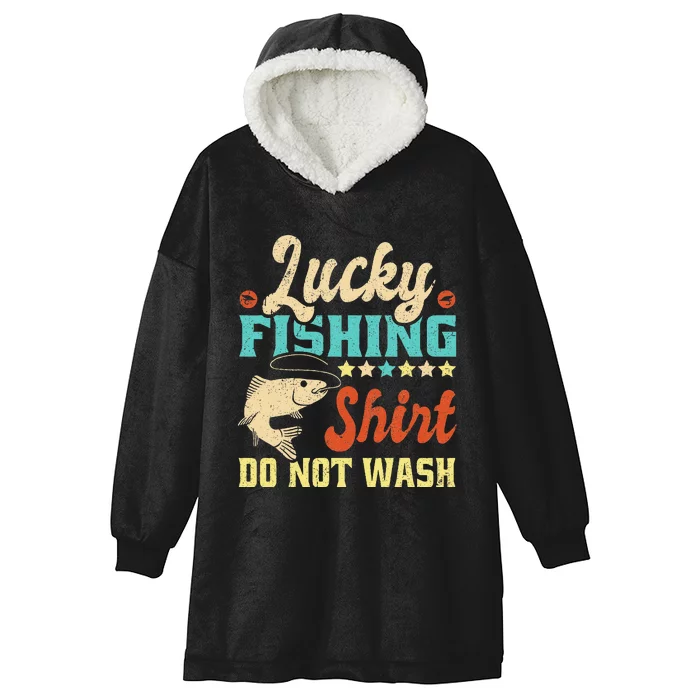 Funny My Lucky Fishing Dad Hooded Wearable Blanket