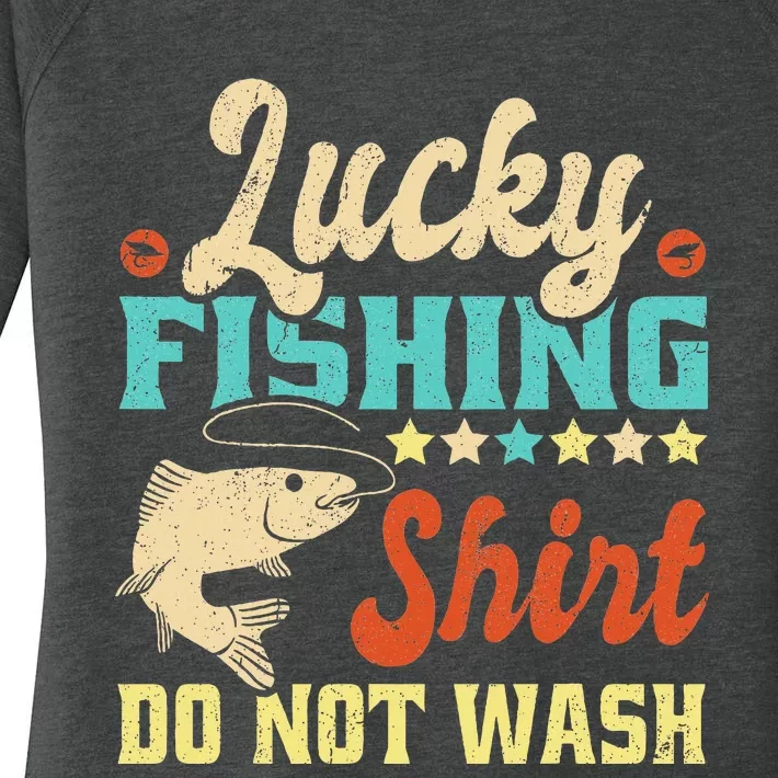 Funny My Lucky Fishing Dad Women's Perfect Tri Tunic Long Sleeve Shirt