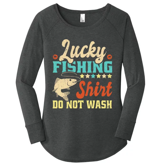 Funny My Lucky Fishing Dad Women's Perfect Tri Tunic Long Sleeve Shirt