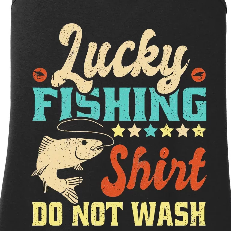 Funny My Lucky Fishing Dad Ladies Essential Tank