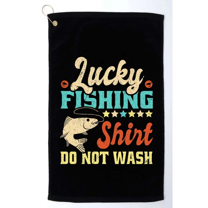 Funny My Lucky Fishing Dad Platinum Collection Golf Towel