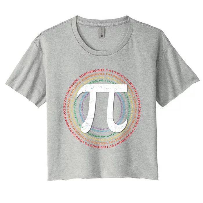 Funny Math Lover Pi 3 14 Number Symbol Math Science Pi Day Meaningful Gift Women's Crop Top Tee