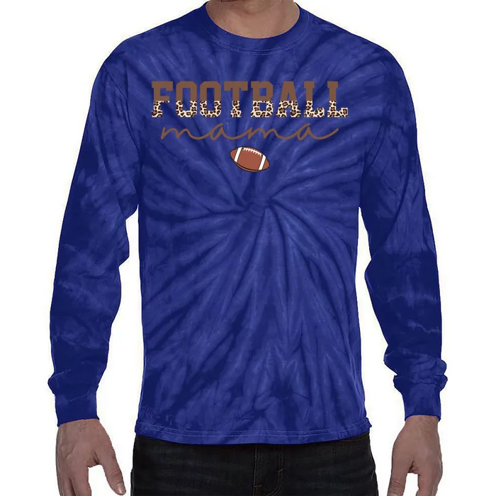 Football Mama Leopard Tie-Dye Long Sleeve Shirt