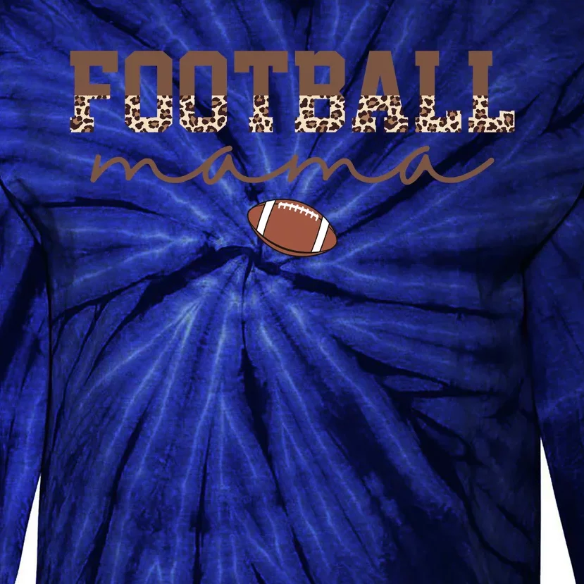 Football Mama Leopard Tie-Dye Long Sleeve Shirt