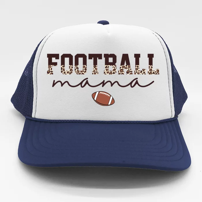 Football Mama Leopard Trucker Hat