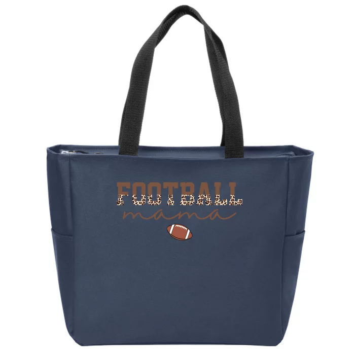 Football Mama Leopard Zip Tote Bag