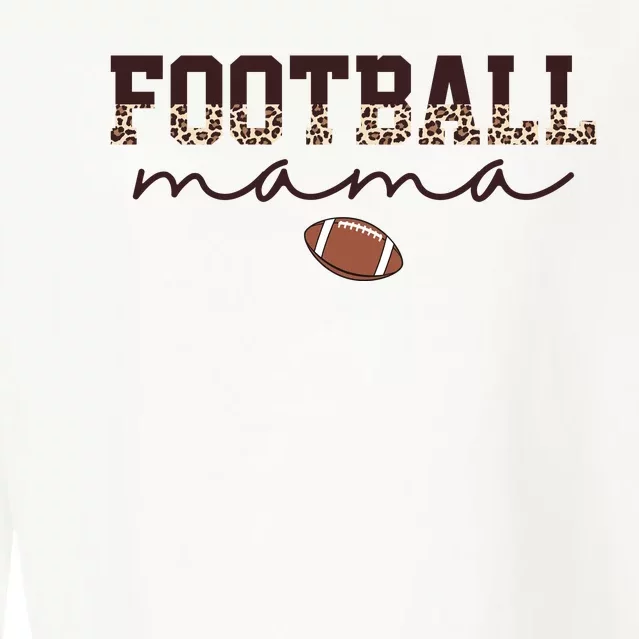 Football Mama Leopard Cropped Pullover Crew